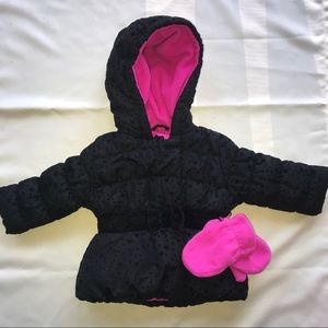 R 1881 black coat and mitten Size 6/9 months